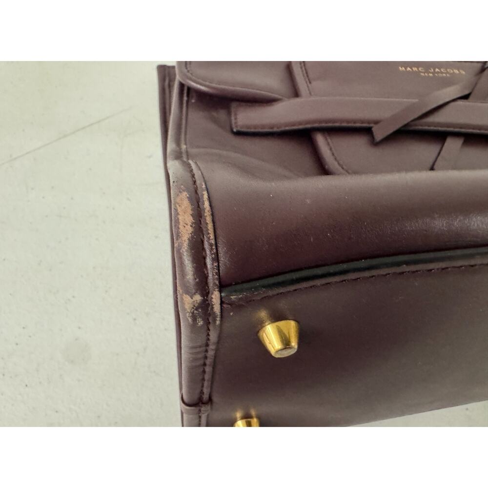 Marc Jacobs Burgundy Leather Madison North South Tote Hand Bag - Picture 13 of 13
